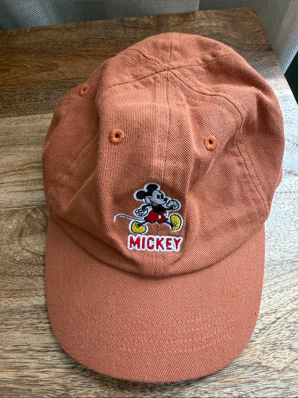 Burnt Orange/Brown Mickey Mouse Embroidered Baseball Cap - 2T fits best